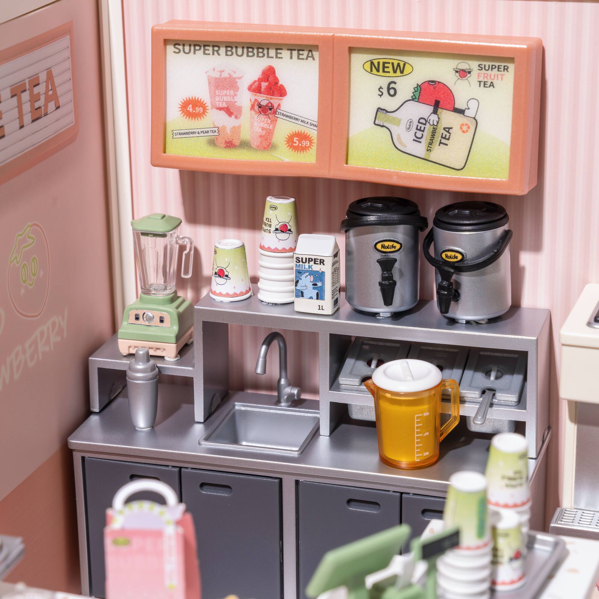 Rolife® Super Creator Double Joy Bubble Tea DIY Miniature Kit